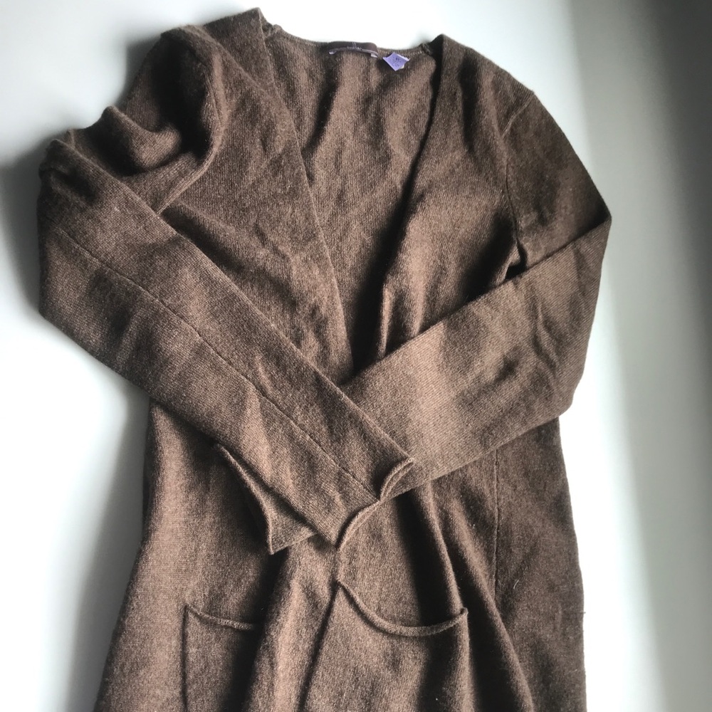 Cullen Brown 100% Cashmere Drape Cardigan